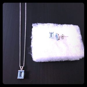 Emerald Cut Necklace & Earring Set